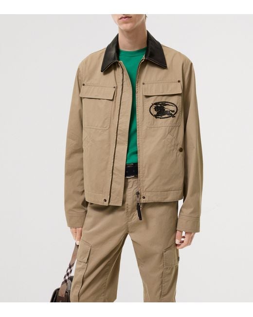 Burberry Natural Apos;S Westley Logo Embroidered Cotton Jacket for men
