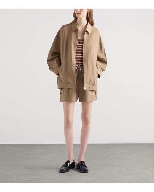 Prada Natural Wool-Mohair Tailored Jacket
