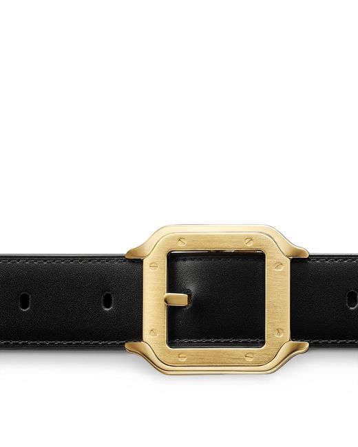 Cartier Black Leather Reversible Santos De Belt