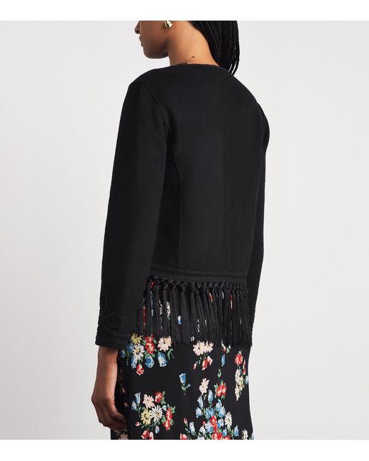 Rixo Black Inga Fringed Jacket