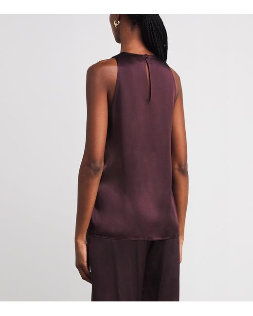 Eleventy Purple Silk Sleeveless Top