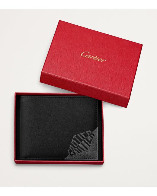 Cartier Black Calfskin Losange Shadow Card Holder for men