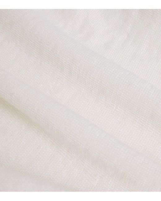 Weekend by Maxmara White Linen Short-sleeve Sweater