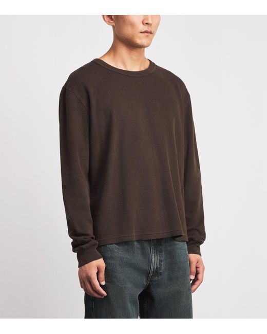 Citizens of Humanity Brown Cotton Waffle-Stitch Sweater for men