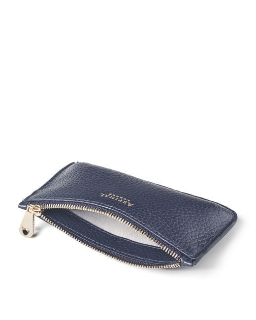 Aspinal Blue Leather Ella Card Holder