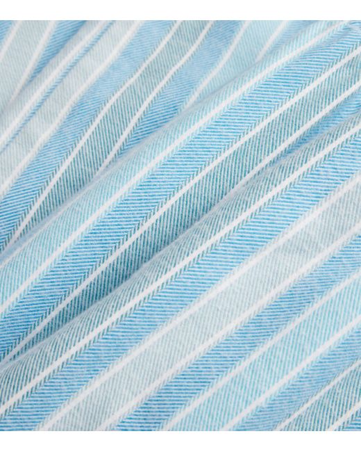 Derek Rose Blue Brushed Cotton Pyjama Trousers for men