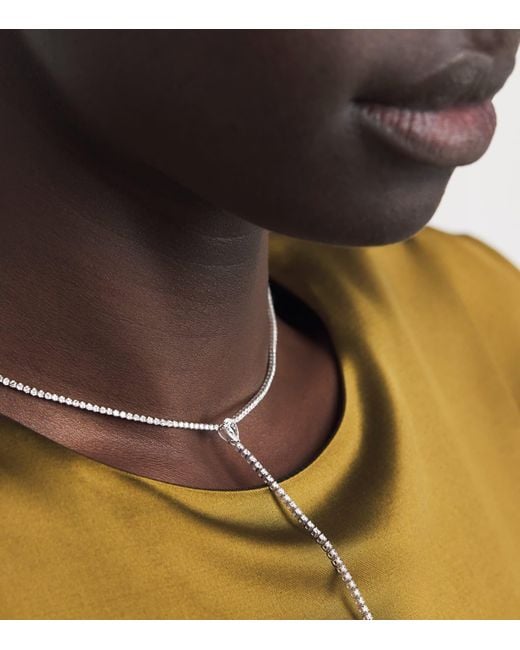 SHAY White And Diamond Thread Y Necklace