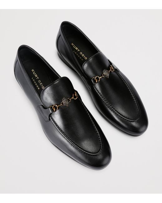 Kurt Geiger Black Leather Alton Loafers for men