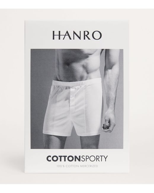 Hanro White Cotton Boxer Shorts for men