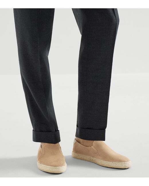 Brunello Cucinelli Natural Suede Espadrilles