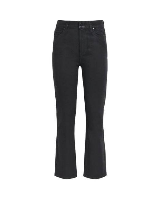 PAIGE Black Coated Cindy Mum Jeans
