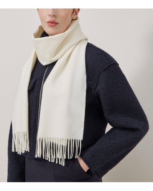 Mulberry White Small Merino Wool Scarf
