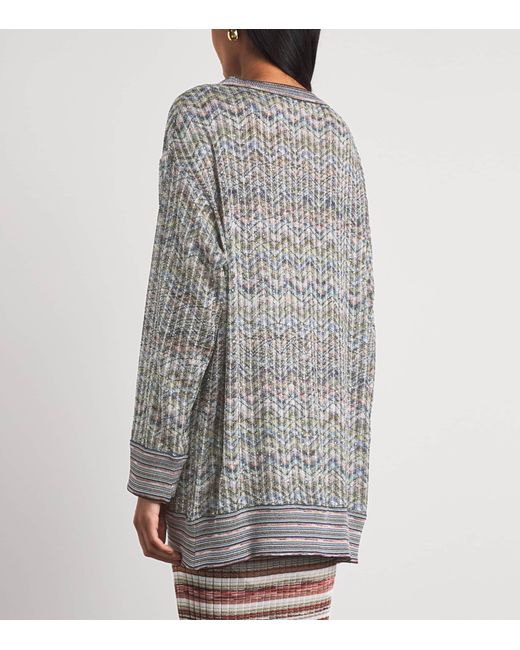 Missoni Gray Zigzag Sequinned Cardigan