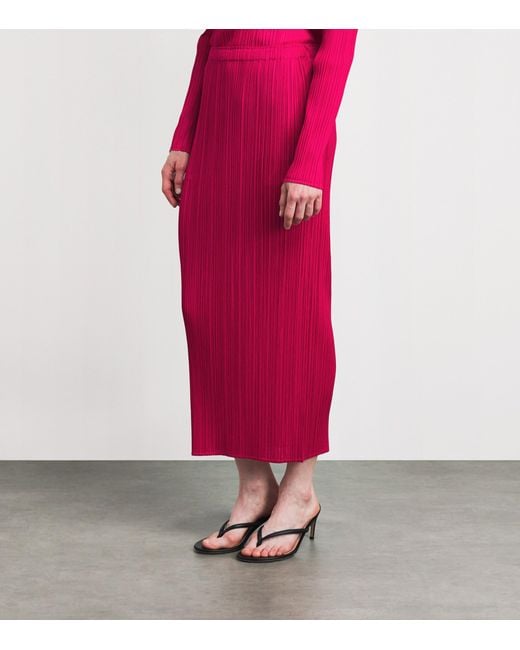 Pleats Please Issey Miyake Pink New Colorful Basics 4 Midi Skirt
