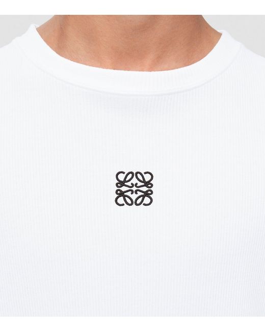 Loewe White Long-Sleeve Logo T-Shirt for men