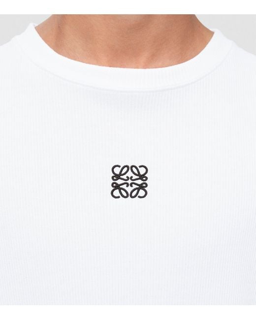 Loewe White Long-Sleeve Logo T-Shirt for men