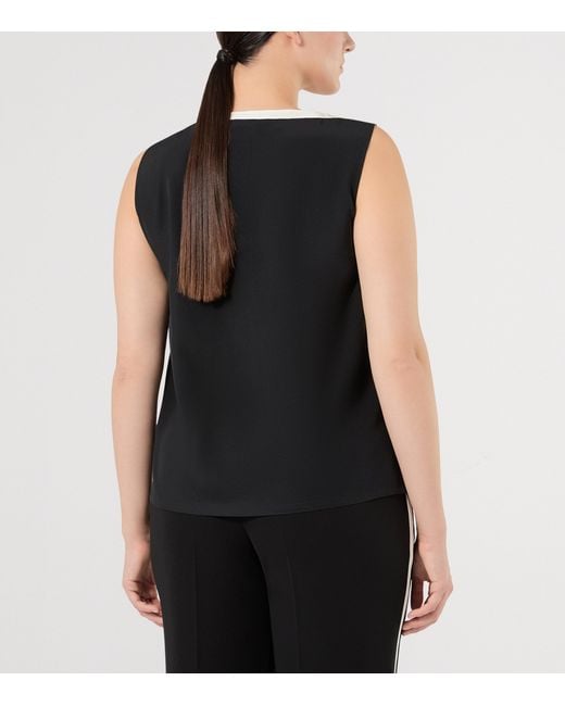 Marina Rinaldi Black Silk Sleeveless Top