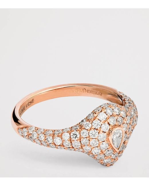 Jacquie Aiche White And Diamond Teardrop Signet Ring