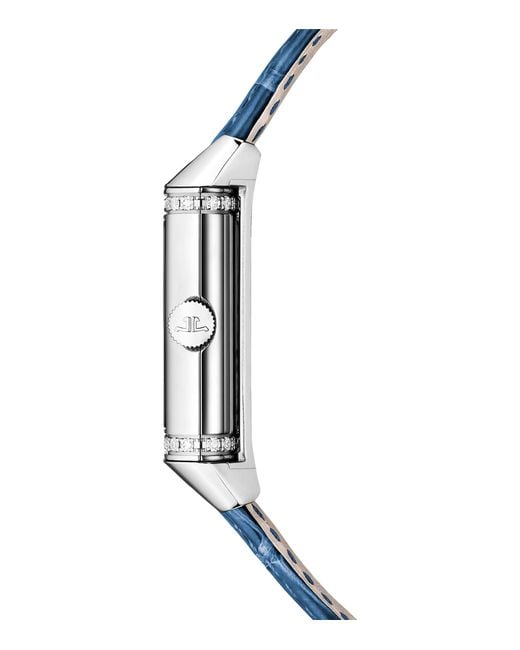 Jaeger-lecoultre Blue Stainless Steel And Diamond Reverso Classic Duetto Watch