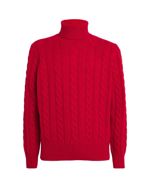 Polo Ralph Lauren Red Wool-Cashmere Rollneck Sweater for men