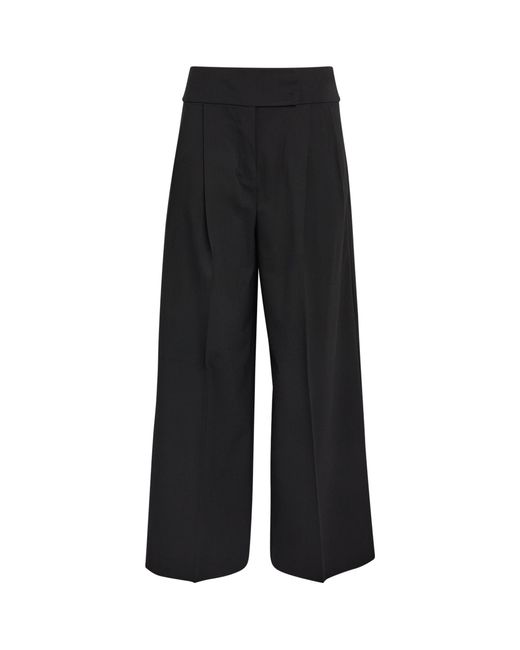 Max Mara Black Virgin Wool-blend Tailored Trousers