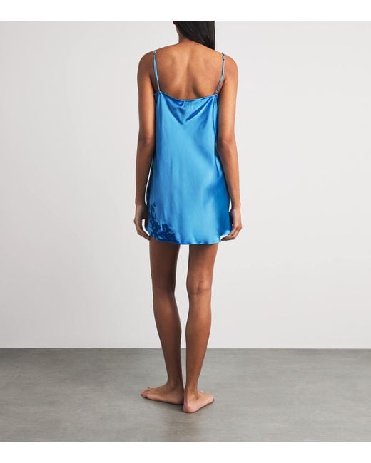 Torlowei Blue Silk Tokini Mini Slip Dress