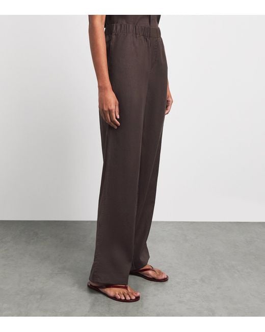 With Nothing Underneath Brown Hemp The Palazzo Trousers