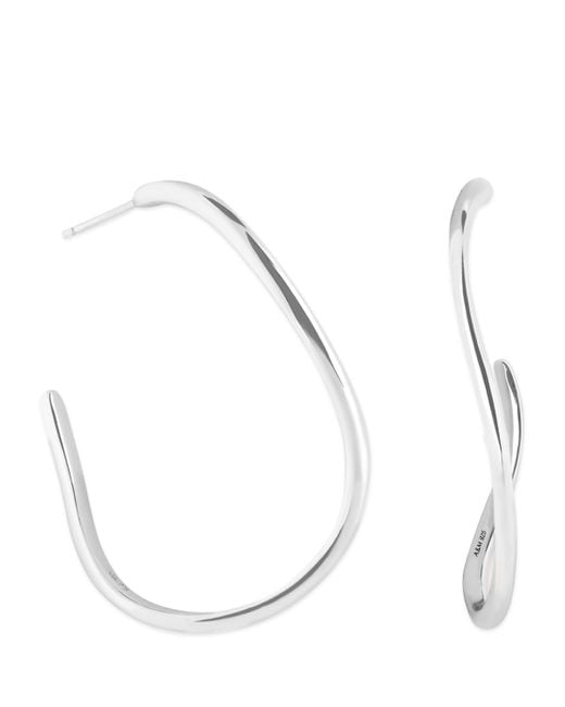 Astrid & Miyu Metallic Rhodium-Plated Infinite Hoop Earrings