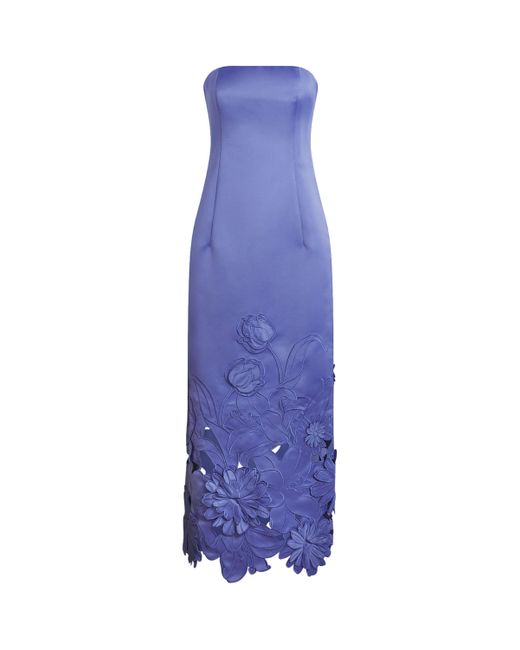 LEO LIN Purple Floral-Appliqué Rayna Maxi Dress