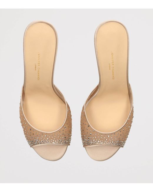 JENNIFER CHAMANDI Natural Embellished Guido Mules 85