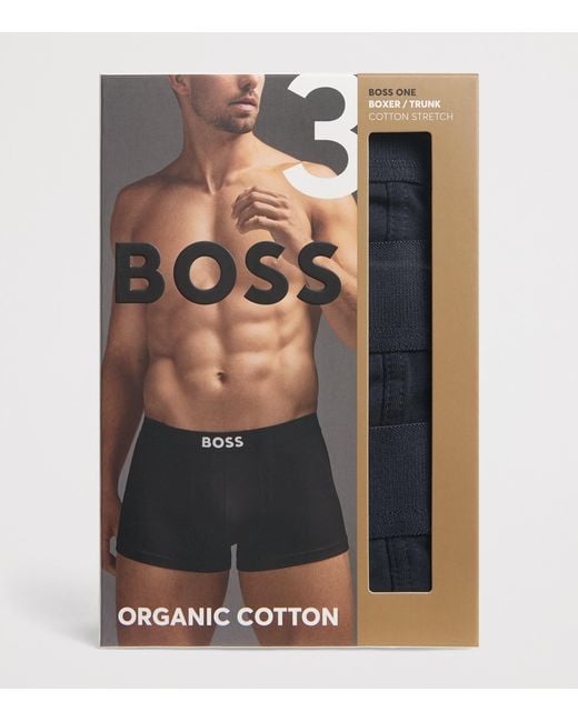 Boss Blue Organic Cotton Stretch Boxers for men