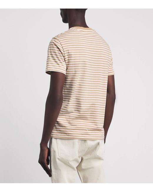 Polo Ralph Lauren Natural Cotton Stripe Polo Pony Slim T-Shirt for men