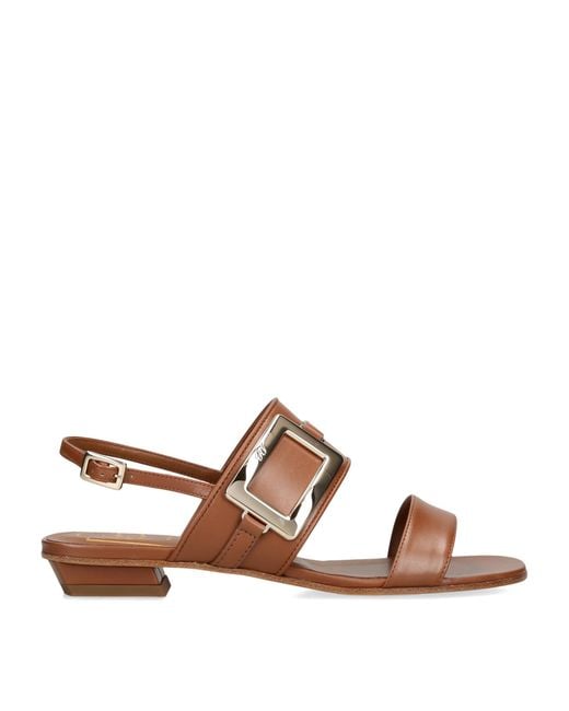 Roger Vivier Brown Leather Belle Vivier Sandals 20