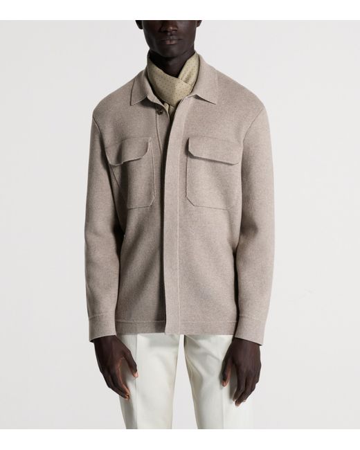 Dunhill Brown Cotton-Cashmere Shacket for men