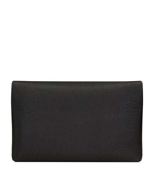 Saint Laurent Black Leather Cassandre Envelope Pouch