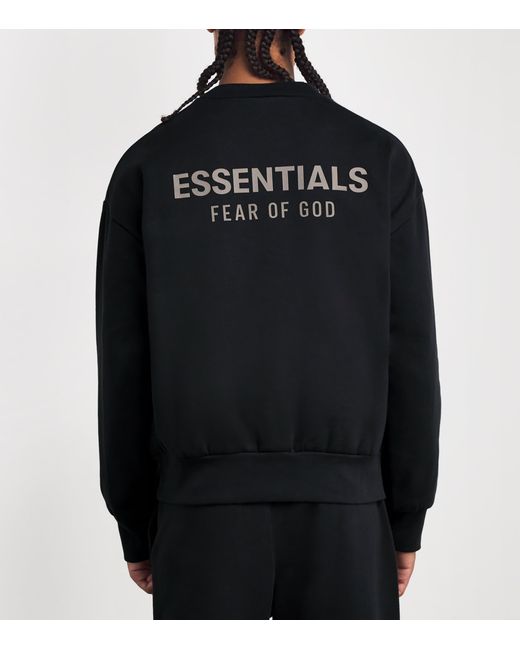 Fear Of God Black Cotton-Blend Back Logo Sweatshirt for men