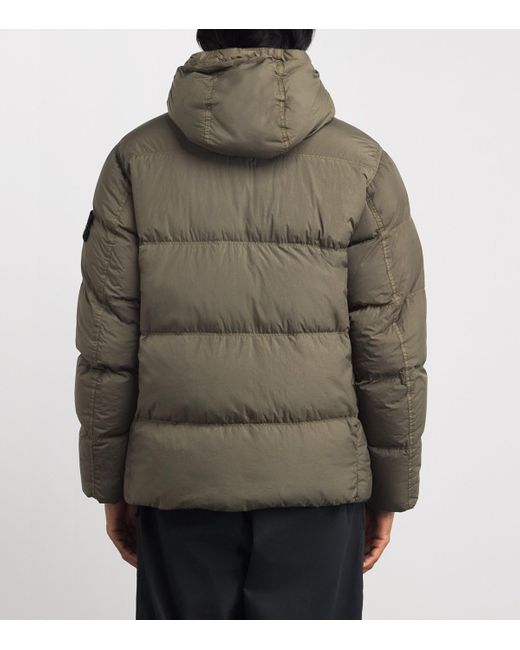Stone Island Green Wind-Resistant Hooded Parka for men