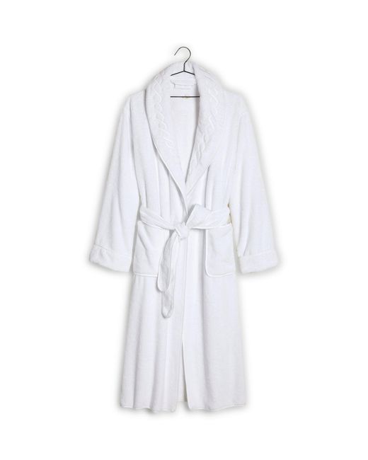 Pratesi White Cotton Treccia Bathrobe