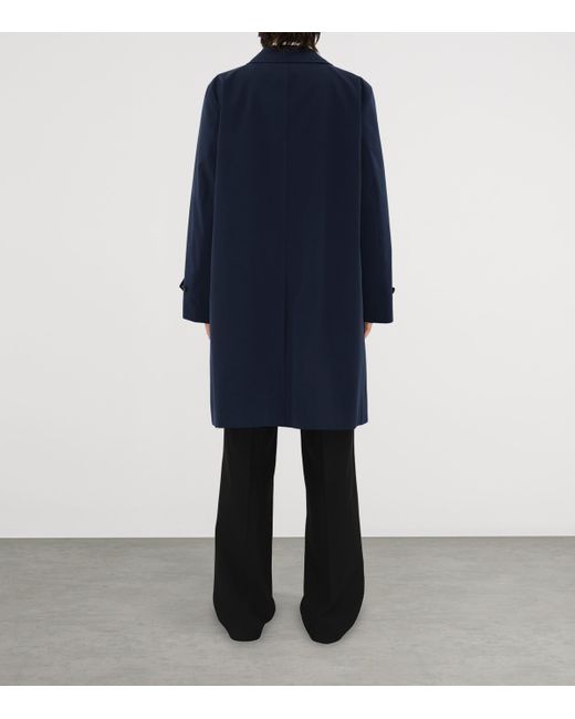 Burberry Blue Long Gabardine Car Coat for men