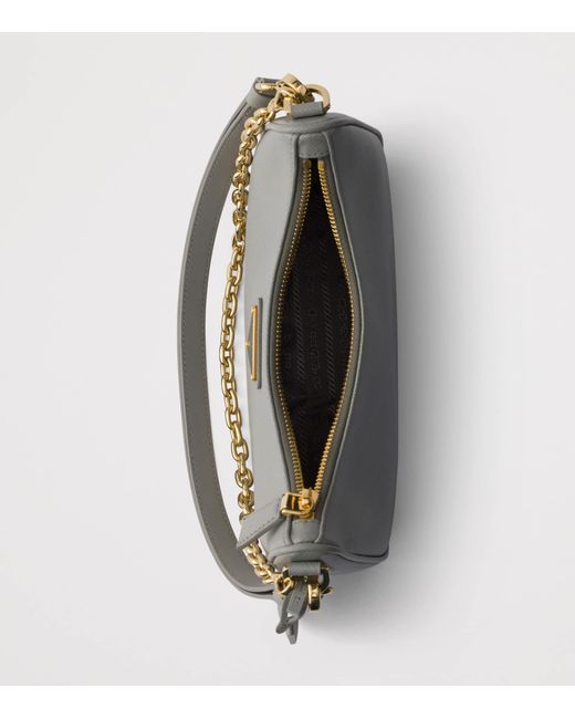 Prada Gray Mini Saffiano Leather Re-Edition Bag