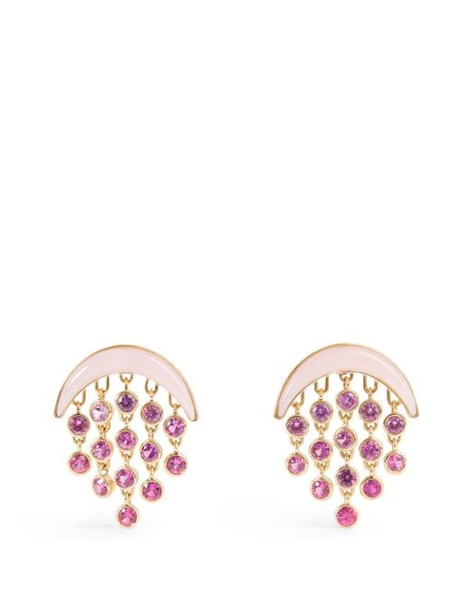 Emily P. Wheeler Pink Sapphire And Opal Baby Fringe Earrings