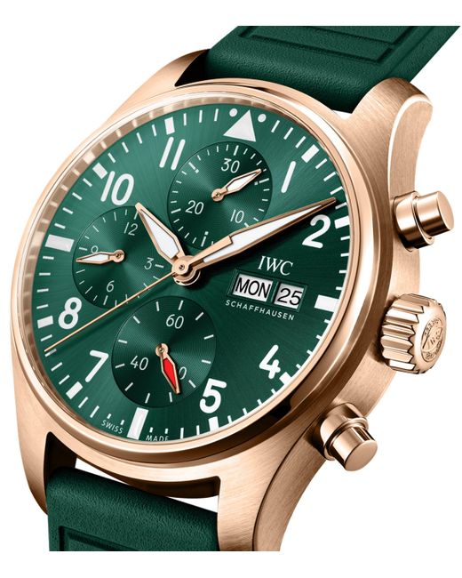 Iwc Green Rose Pilot's Chronograph Watch for men
