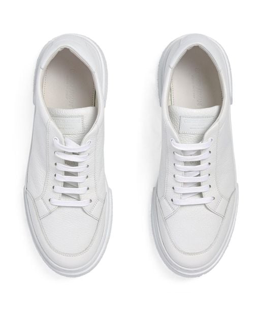 Giorgio Armani White Leather Low-Top Sneakers for men