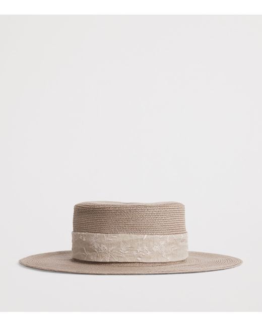 Eleventy White Linen Hat