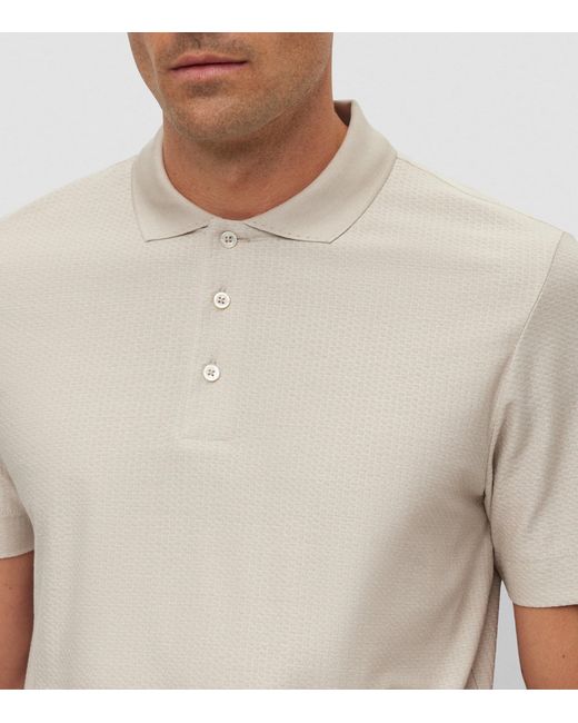 Boss White Cotton-Silk Polo Shirt for men