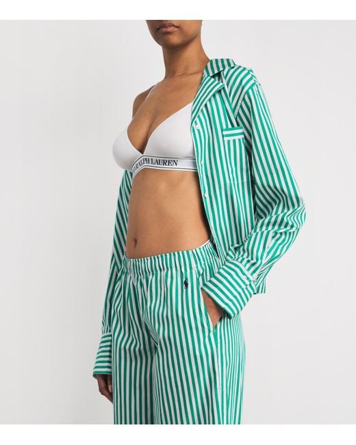 Polo Ralph Lauren Green Cotton Stripe Pyjama Set