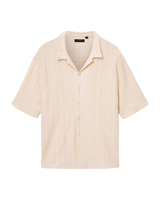 AllSaints Natural Knitted Trace Shirt for men
