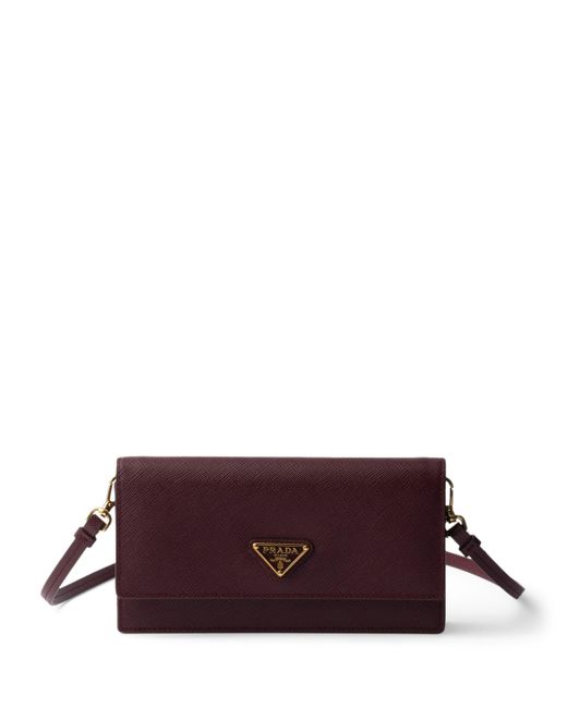 Prada Purple Mini Saffiano Leather Clutch Bag