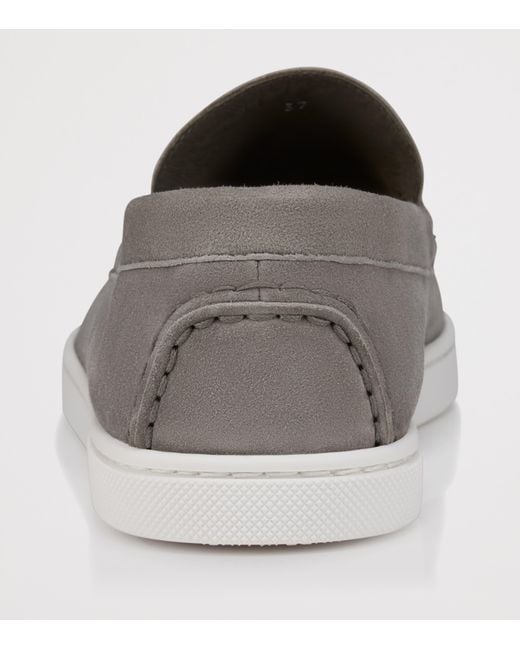 Christian Louboutin Gray Chambeliboat Donna Leather Boat Shoes