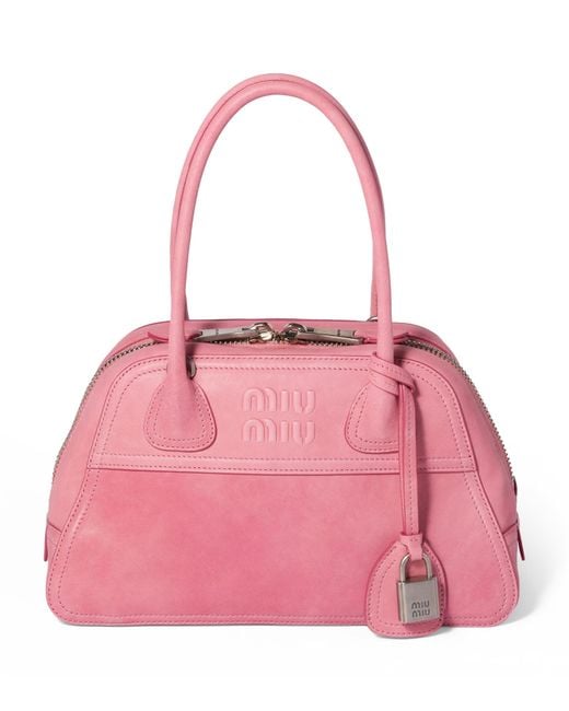 Miu Miu Pink Nappa Leather Vivant Top-Handle Bag